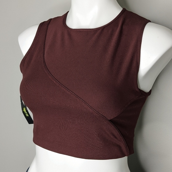 NWT Nike Pro Hypercrop maroon cropped tank M - Picture 2 of 8
